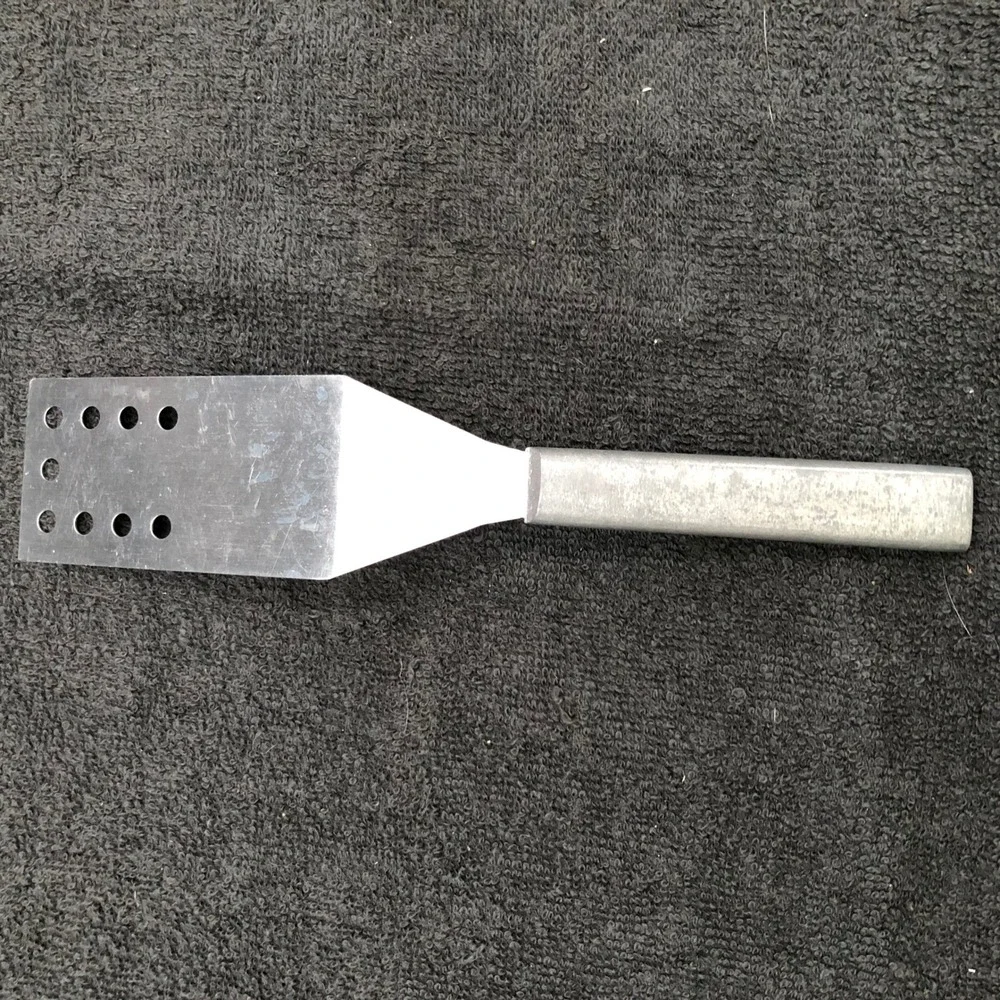Vintage Stainless Steel Slotted Turner Spatula Perforated Metal Handle 50s/60s